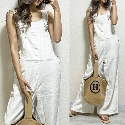 In-Stock Japanese and Korean Style Fashionable Backless Slimming Overalls 2026 Summer New Patchwork High-Waisted Sleeveless Jumpsuit for Women